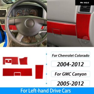 シボレー コロラド GMC キャニオン 2004-2012 カーボンセンター ダッシュボード パネル トリム セットカーアクセサリー ステッカー - red carbon fiber