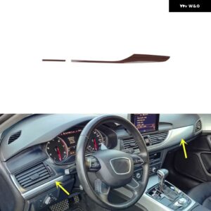 アウディ A6 C7 2012-18 ディング プラスチック 木目調 装飾 アクセサリー インテリア モール ステッカー - Car front