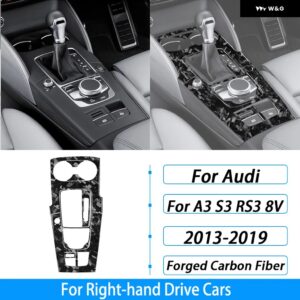 アウディ A3 S3 RS3 8V 2013-2019 カーボン ギア シフト ウォーターカップ ホルダー パネル トリム セットカー インテリア アクセサリー ステッカー - Forged Carbon Fiber5