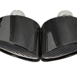 アウディ 排気チップ A4 A5 A6 A7 RS4 RS5 RS6 RS7 マフラーチップ テール パイプ ステンレス エキゾースト パイプ 1ペア - black