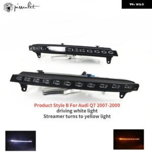 アウディ LED ウインカー インジケーター ダイナミックターン ライト LED ダイレクト デイタイム ランニング ライト フリッカーターン 逆 Q7 2006-2009 - 2007-20092