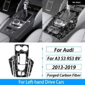 アウディ A3 S3 RS3 8V 2013-2019 カーボンセンター コンソール ギア シフト サラウンド トリム カバー インテリア アクセサリー STIC - Forged Carbon Fiber