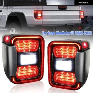 ジープ 1ペア スモーク レンズ LED テールライト リアリバースウィンカー グラディエーター JT 2020-2022 米国/EU バージョン - us　version