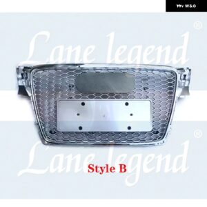 アウディ RS4 スタイル 覚悟 スリム トリム スリム ショート スティック アウトリング A4 S4 B8 2009-2012 シルバー ブラック RS スタイル フロント バンパ - Style B
