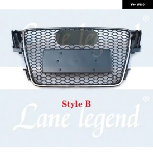 アウディ レーシング グリル グリル フロントセンターフード ハニカム グリル バンパー フィット A5/S5 B8 2008-2011 RS5 スタイル カーアクセサリー - StyleB Black Emblem