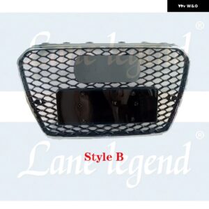 アウディ カー スタイリング 吸気 グリル RS5 スタイル グリル A5/S5 B8.5 2012-16 フロント バンパー グリル アクセサリー - StyleB Black Emblem