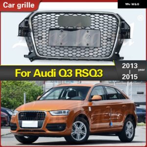 アウディ Q3/RSQ3 2013 2014 2015 レーシング グリル フロント バンパー グリル センター グリル リペア RSQ3 スタイル カーアクセサリー グリル - Chrome Emblem