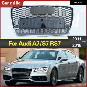 アウディ フロント グリル バンパー グリル ABS クロームメッキ A7/S7 2011-2015 カーアクセサリー RS7 スタイル センター レーシング グリル スタイリング - Chrome Emblem