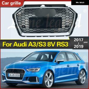 アウディ フロント バンパー グリル センター グリル A3/S3 8V 2017 2018 2019 リペア RS3 スタイル フロント バンパー グリル レーシング グリル - Silver badge