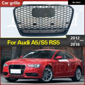 アウディ 車アッパー グリル グリル フロント バンパー フードメッシュ防虫カバー A5/S5 2012-16 RS5 スタイル スタイリング - Black Emblem
