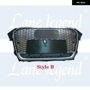 アウディ RS4 スタイル フロントスポーツ六角メッシュハニカムフード グリル グロスブラック A4/S4 B8.5 2013-2016 レーシング グリル アクセサリー - Style B