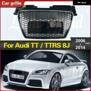 アウディ TTRS スタイル フロント バンパー フロント グリル グリル レーシング TT/TTS 8J 2006-2014 TTRS ウォークカー スタイリング アクセサリー - Chrome Emblem
