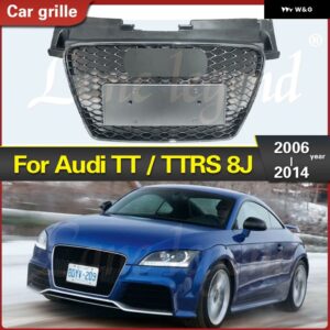 アウディ フロント バンパー メッシュ フロント グリル ハニカム レーシング グリル TT/TTRS 8J 2006 2007 2008 - 2014 TTRS スタイル メッシュ - Chrome Emblem