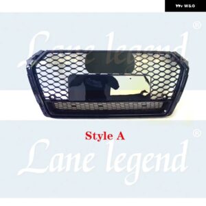 アウディ RS4 スタイル A4/S4 B9 2017-2019 レーシングスリム フロントスポーツ ヘックスメッシュ ハニカムフード グロスブラック クワトロ - Style A