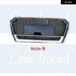 アウディ RS4 スタイル A4/S4 B9 2017-2019 レーシングスリム フロントスポーツ ヘックスメッシュ ハニカムフード グロスブラック クワトロ - Style B