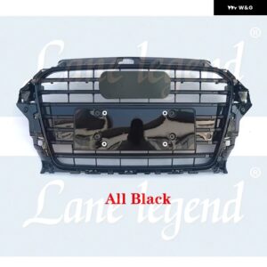 アウディ A3/S3 2014-2016 レーシング グリル バンパー グリル フロント バンパー グリル メッシュフード フロントセンターミドル グリル メッシュ グリル - A type Chrome Emblem