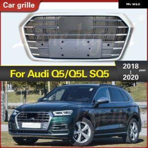 アウディ 自動車 外装 アクセサリー バンパー スペシャル グリル 単品フィット Q5 Q5L SQ5 2018 2019 2020 - Chrome Emblem