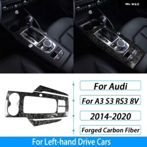 アウディ A3 S3 RS3 8V 2014-2020 カーボンセンター コンソール ギア シフト パネル カバー トリム 車内アクセサリー - without start stop3
