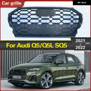 アウディ グリル レーシング Q5 2021 2022 ウォークボディモデリング ABS 車 バンパー MODIFICATIO アクセサリー SQ5 スタイル - Chrome Emblem