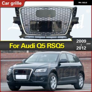 アウディ フロント グリル バンパー マスク ラジエーター グリル ミディアムネット Q5 RSQ5 2008-2012 レーシング グリル 自動 グリル RSQ5 スタイル - Chrome Emblem