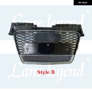 アウディ フロント バンパー グリル TTRS TT/TTS 8J 2006-2014 カスタム TTRS スタイル ラジエーター グリル カーアクセサリーツール - StyleB Black Emblem