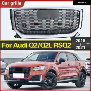 アウディ Q2 Q2L RSQ2 2018-2021 ABS 自動車 外装 アクセサリー バンパー グリル スペシャル部品 - Chrome Emblem