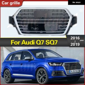 アウディ フロント バンパー グリル クロームフード グリル Q7 SQ7 2016-19 カー スタイリング SQ7 スタイル カーアクセサリーツール - Chrome Emblem