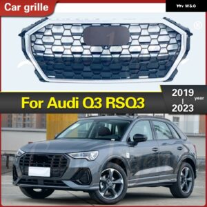 アウディ Q3 2019-23 フロント バンパー グリル センター グリル リペア RSQ3 スタイル アクセサリー RSQ3 クレーム スタイリング - Chrome Emblem