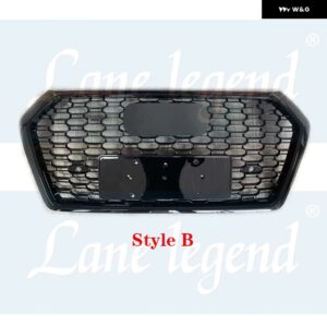 アウディ RSQ5 スタイル ラジエーター グリル フロント グリル レーシング グリル アッパー バンパー フード メッシュメッシュ Q5 Q5L 2018 2019 2020 - StyleB Chrome Emblem