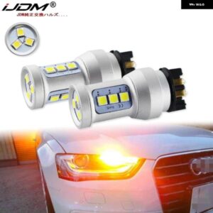 アウディ PW24W LED アンバーイエロー PWY24W LED 電球 A3 A4 A5 Q3 VW MK7 ゴルフ CC フォード フュージョン フロント ターン シグナル ラ