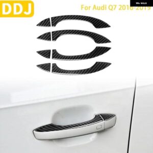 アウディ Q7 2016-19 アクセサリーカーボン車アウタードアハンドルトリム ステッカー 装飾 カスタムパーツ アクセサリー 交換用部品 互換品