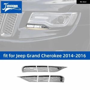 ジープ グランドチェロキー 2014 2015 2016 フロントヘッドライト ランプ スプリンクラー蓋スプレー 装飾 カバー アクセサリー カスタムパ