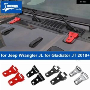 ジープ 車外装エンジンフードヒンジ 装飾 カバー ラングラー JL グラディエーター JT 2018-24 アップ カスタムパーツ アクセサリー 交換用