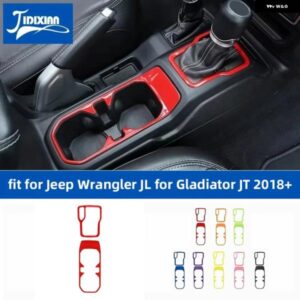ジープ ラングラー JL グラディエーター JT 2018-24 ギアシフトパネルカップホルダー 装飾 カバー カスタムパーツ アクセサリー 交換用部品