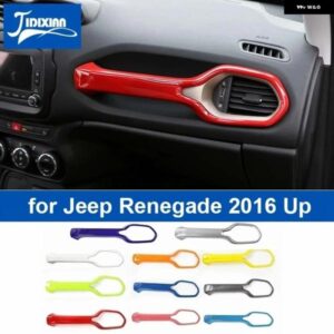 ジープ 副パイロットシートグラブハンドル 装飾 カバー トリム レネゲード 2015-19 アップインテリアアクセサリー カスタムパーツ アクセサ