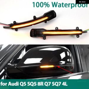 アウディ ダイナミックウインカー ウィンカーライト サイドミラー インジケーター LED フラッシュライト Q5 SQ5 8R 2008-17 Q7 SQ7 4L フェ