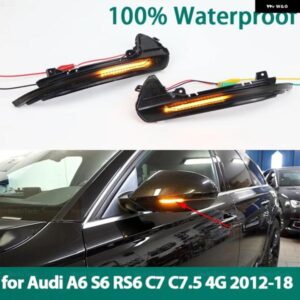 アウディ 2個 サイドミラー ウインカー インジケータランプ LED ダイナミックウィンカーライト A6 C7 C7.5 RS6 S6 4G 2012-2018 カスタムパ