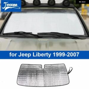 ジープ フロントガラス サンバイザーシェードサンシェード抗紫外線カバー リバティ 1999 2000 2001-2007 カーアクセサリー カスタムパーツ
