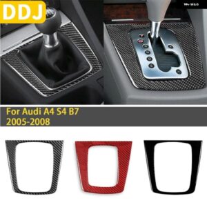 アウディ A4 S4 B7 2005 2006 2007 2008 アクセサリーカーボンカーインテリア自動マニュアルギアカバー トリム ステッカー 装飾 カスタムパ
