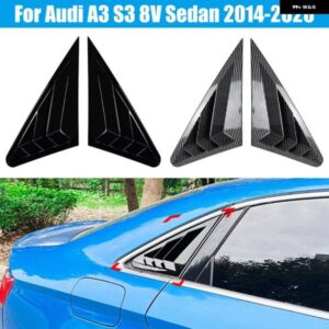アウディ リアサイドウィンドウ ルーバーエアベントスクープシェードカバー トリム ブラインド A3 S3 8V セダン 2014 2015 2016-2020 アクセ