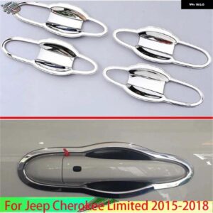 ジープ チェロキー リミテッド 2015-2018 カースタイリング アクセサリー ABS クロームドアハンドルボウルカバー カップキャビティトリム 2