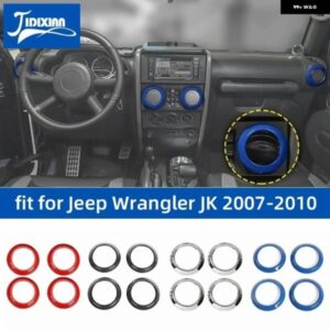 ジープ ラングラー JK 2007 2008 2009 2010 カーエアコン吹き出し口 装飾 カバー リングアクセサリー カスタムパーツ アクセサリー 交換用