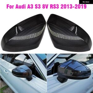 アウディ A3 S3 8V RS3 2013-19 バックミラー ケースカバー カーボンパターンブラックカバー カスタムパーツ アクセサリー 交換用部品 互換