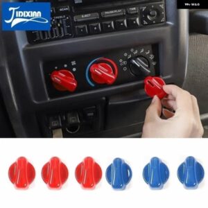 ジープ 車内空調スイッチノブ 装飾 カバー ラングラー TJ 1997-00-2006 アクセサリー カスタムパーツ アクセサリー 交換用部品 互換品