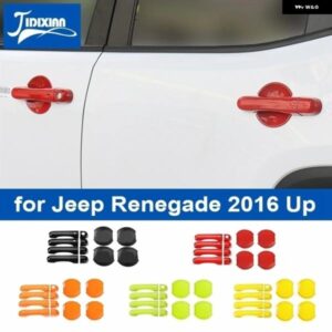 ジープ ABS サイドドアボウルハンドル 装飾 カバー ステッカー レネゲード 2016-23 アップ カスタムパーツ アクセサリー 交換用部品 互換品