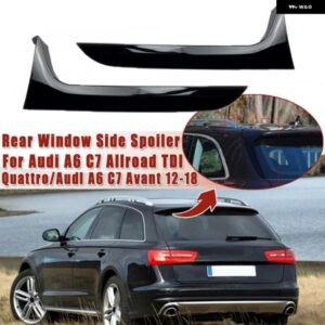 アウディ A6 C7 オールロード TDI クワトロ アバント 2012 2013-2018 ABS リアウィンドウ サイドトランクスポイラー カナード スプリッター