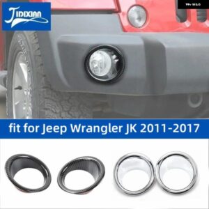ジープ フロントフォグライト ランプ 装飾 カバー ステッカー ラングラー JK 2007 2008 2009 2010-2017 外装アクセサリー カスタムパーツ