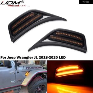 ジープ LED フロントフェンダーサイドマーカー ライト ウィンカーランプ 2018-2021 ラングラー JL JLU 2020-2021 グラディエーター JT トラ