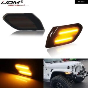 ジープ アンバーイエロー LED サイドマーカー ライト ラングラー JL 2018 以降 グラディエーター 2020 以降 OEM ウィンカーライト 交換 12V