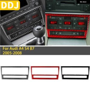 アウディ A4 S4 B7 2005 2006 2007 2008 アクセサリーカーボンカーインテリア空調パネルカバー トリム ステッカー 装飾 カスタムパーツ ア